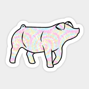 Rainbow Tie Dye Pig Silhouette 1 - NOT FOR RESALE WITHOUT PERMISSION Sticker